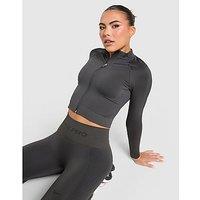 Nike Pro Training Seamless Full Zip Top - Grey - Womens