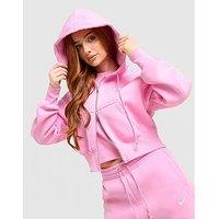 Nike Phoenix Crop Full Zip Hoodie - Pink - Womens