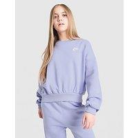 Nike Girls' Club Crop Crew Sweatshirt Junior - Purple