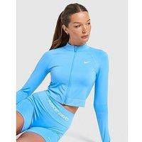 Nike Training Pro Seamless Full Zip Top - Blue - Womens