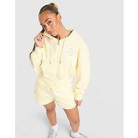 Nike Graphic Swoosh Crop Full Zip Hoodie - Yellow - Womens