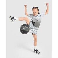 Jordan All Over Print T-Shirt/Shorts Set Children - Grey - Kids