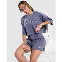 New Balance V-Neck Cropped Jersey - Blue - Womens