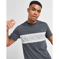 Lacoste Colour Block Branded T-Shirt - Grey - Mens