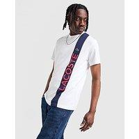 Lacoste Vertical Colour Block Wordmark T-Shirt - white - Mens