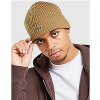 Lacoste Ribbed Beanie Hat - Brown