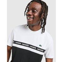 Lacoste Croc Colour Block Tape T-Shirt - White - Mens