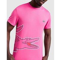 Lacoste Wrap Croc T-Shirt - Pink - Mens