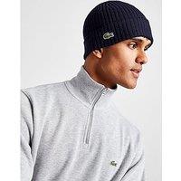 Lacoste Ribbed Beanie Hat - Blue