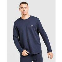 BOSS Waffle Long Sleeve T-Shirt - Blue - Mens