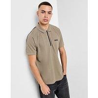 BOSS Philix Zip Polo Shirt - Brown - Mens
