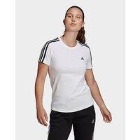 adidas Essentials Slim 3-Stripes Tee - White - Womens