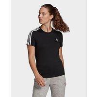 adidas Essentials Slim 3-Stripes Tee - Black - Womens