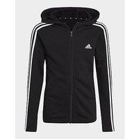 adidas Essentials 3-Stripes Full-Zip Hoodie - Black - Womens