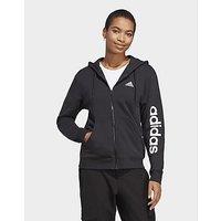 adidas Essentials Linear Full-Zip French Terry Hoodie - Black - Womens