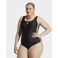 adidas Adicolor 3-Stripes Swimsuit (Plus Size) - Black - Womens