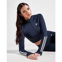 adidas Hyperglam Rib Full Zip Top - Blue - Womens