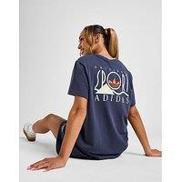 adidas Originals Sport Graphic Boyfriend T-Shirt - Blue - Womens
