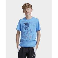 adidas Messi Football Graphic Tee Kids - Blue Burst