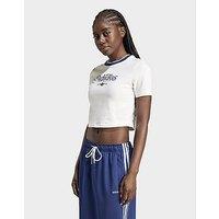 adidas Graphic Badge Slim 3-Stripes Tee - Cloud White - Womens