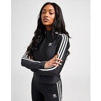 adidas Originals 3-Stripes Full Zip Slim Top - Black - Womens