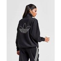 adidas Originals Shine Boyfriend 1/4 Zip Top - Black - Womens