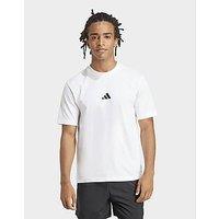 adidas Essentials Small Logo Single Jersey Tee - White - Mens