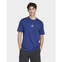adidas Essentials Small Logo Single Jersey Tee - Blue - Mens