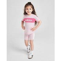 adidas Girls' Linear T-Shirt/Shorts Set Infant - Pink - Kids