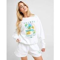 adidas Originals Island Club Crew Sweatshirt - White - Womens