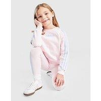 adidas Girls' Colour Block Linear Crew Tracksuit Children - Pink