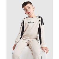 adidas Colour Block Linear Crew Tracksuit Children - Brown