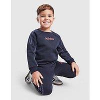 adidas Colour Block Linear Crew Tracksuit Infant - Blue