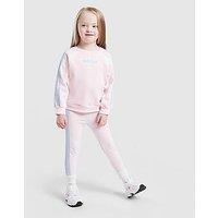 adidas Girls' Colour Block Linear Crew Tracksuit Infant - Pink - Kids