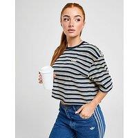 adidas Originals Stripe Crop T-Shirt - Blue - Womens