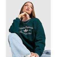 adidas Originals Leisure Club Crew Sweatshirt - Green - Womens