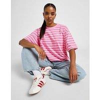 adidas Originals Stripe Oversized Boyfriend T-Shirt - Pink - Womens