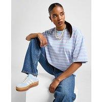 adidas Originals Stripe Oversized Boyfriend T-Shirt - Blue - Womens