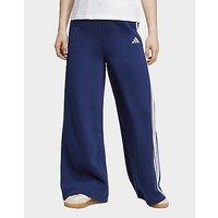 adidas 3-Stripes Fleece Wide Pant - Blue - Womens