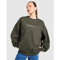 adidas Originals Essential Linear Oversized Crew Sweatshirt - Green - Womens