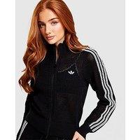 adidas Originals Knitted Crochet Firebird Track Top - Black - Womens