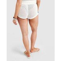 adidas Originals Knitted Crochet Shorts - White - Womens