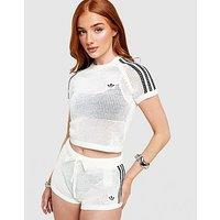 adidas Originals Crochet Slim T-Shirt - White - Womens