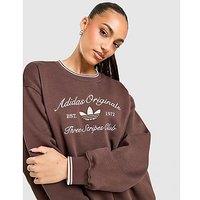 adidas Originals Leisure Club Crew Sweatshirt - Brown - Womens