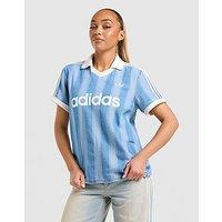 adidas Originals 3-Stripes Denim Football T-Shirt - Blue - Womens