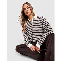 adidas Originals Stripe Rugby Shirt - Brown - Womens