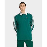 adidas 3-stripes Rugby Longsleeve Polo - Green - Mens