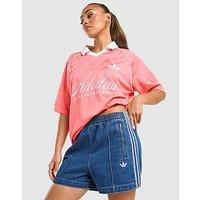 adidas Originals Script Football Collar T-Shirt - Red - Womens