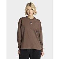 adidas 3 Stripes Studio Boyfriend Longsleeve Tee - Brown - Womens