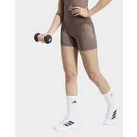 adidas 3 Stripes Studio All Me Booty Short Leggings - Brown - Womens